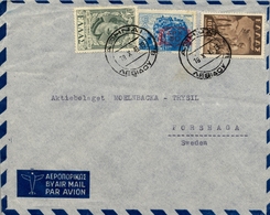 1949 , GRECIA , CORREO AÉREO , SOBRE CIRCULADO ENTRE ATENAS Y FORSHAGA ( SUECIA ) - Briefe U. Dokumente