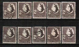 AUSTRALIA   Scott # 212 USED WHOLESALE LOT OF 10 (WH-213) - Vrac (max 999 Timbres)