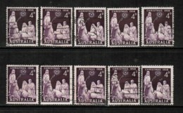 AUSTRALIA   Scott # 313 USED WHOLESALE LOT OF 10 (WH-214) - Vrac (max 999 Timbres)