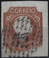 PORTUGAL Don Pedro N°5 Brun Rouge Oblitéré GC 52 Belles Marges Rare Ainsi Signé Brun - Oblitérés