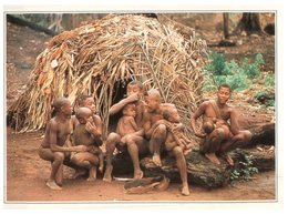 (110) Africa - Rep Centrafricaine Family In Front Of Hut (local House) - Centraal-Afrikaanse Republiek