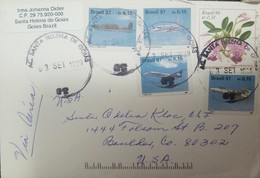 O) 1999 BRAZIL. AIRPLANES- SCOTT A1410, FLOWER, FROM SANTA HELENA DE GOIAS TO USA - Storia Postale