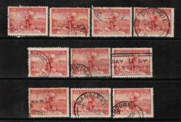 AUSTRALIA   Scott # 157 USED WHOLESALE LOT OF 10 (WH-233) - Vrac (max 999 Timbres)