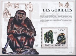 [39737] **/Mnh-Comores 2009 - BL160, Faune, Singes, Gorilles. - Mono