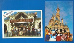 DISNEY - DISNEYLAND - LOT DE 2 CARTES - MAIN STREET ET CHATEAU DE LA BELLE AU BOIS DORMANT - Disneyland