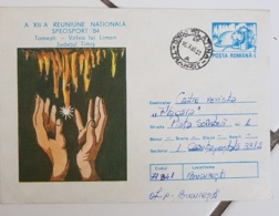 ROUMANIE, Mains, Main, Hand, Mano, Speleologie, Entier Postal Avec Obliteration Thematique 1989 - Autres & Non Classés