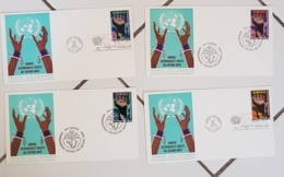 NATIONS UNIES, Mains, Main, Hand, Mano, Namibie Responsabilite Directe Des Nations Unies. 4 FDC Cachet 22/9/75. - Other & Unclassified