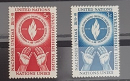 NATIONS UNIES, Mains, Main, Hand, Mano. Droits De L'homme. Yvert 21/22 ** MNH - Nuevos