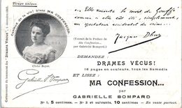 PRESSE - Carte Souvenir Du Lancement Des "Drames Vécus " Décembre 1903 Par Gabrielle Bompard - Crime - Other & Unclassified