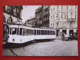 BELGIQUE - BRUXELLES - PHOTO 14.5 X 10 - TRAM - TRAMWAY  -  LIGNE  90 - REMORQUE - BARRIERE DE ST GILLES - - Trasporto Pubblico Stradale