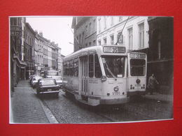 BELGIQUE - BRUXELLES - PHOTO 13.5 X 9.8 - TRAM - TRAMWAY - BUS -  LIGNE  35 - REPRODUCTION . - Transporte Público