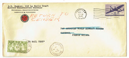 ETATS-UNIS - Lettre De 1946 - Air Mail Test - Retour à L'envoyeur - Nashville Pour La Guyane - Cayenne- 10c - 20f - 2c. 1941-1960 Cartas & Documentos