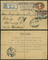 Great Britain 1911 Postal History Rare Old Postcard Registered Stationery To Coburg Germany DB.437 - Brieven En Documenten