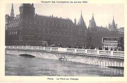 75 PARIS Inondations Crues 1910 : Le Pont Aux Change - CPA (Néobromure BERGER Et Réplique Autographe Jean RAMEAU) Seine - De Overstroming Van 1910