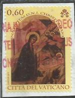 VATICANO VATIKAN VATICAN 2011 NATALE CHRISTMAS NOEL WEIHNACHTEN NAVIDAD NATAL EURO 0,60 USATO USED OBLITERE' - Used Stamps