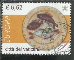 VATICANO VATIKAN VATICAN 2005 EUROPA CEPT UNITA LA GASTRONOMIA € 0,62 USATO USED OBLITERE' - Oblitérés