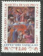 VATICANO VATIKAN VATICAN 2004 SAN PIO V PAPA POPE € 2,00 USATO USED OBLITERE' - Usados