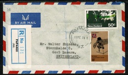 RB 1220 - 1974 Registered Airmail Cover - 68c Rate Papanui New Zealand To Switzerland - Lettres & Documents