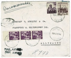RB 1221 - 1957 Airmail Cover Egypt 112 Mil Rate To Frankfurt Germany - Aerodrome Du Cairo - Lettres & Documents
