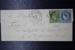 Delcampe - France: Eveloppe Bourbonne Les Bains GC 556 Premier Jour Du Changement De Tarif A 25 C 1871  RRR - 1870 Siege Of Paris