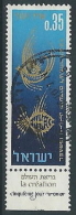 1965 ISRAELE USATO NUOVO ANNO 35 A CON APPENDICE - T3 - Used Stamps (with Tabs)