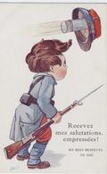 Illustrateur WUYTS ** Recevez Mes Salutations Empressées *** Jeune Soldat Tenant Fusil *** / 1814 A - Wuyts