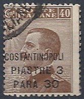 1922 COSTANTINOPOLI USATO 3,30 PI SU 40 CENT - RR11958 - Amtliche Ausgaben