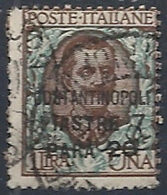 1922 COSTANTINOPOLI USATO 7,20 PI SU 1 LIRA - RR11958 - Emisiones Generales