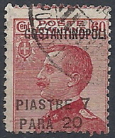 1923 COSTANTINOPOLI USATO 7,20 PI SU 60 CENT - RR11959-4 - Amtliche Ausgaben