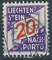 1928 LIECHTENSTEIN USATO SEGNATASSE 20 R - LT030 - Postage Due