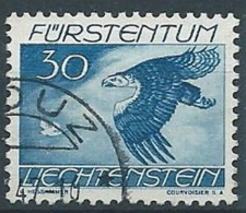 1939 LIECHTENSTEIN USATO POSTA AEREA VOLATILI 30 R - LT029 - Air Post