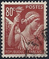 1939-41 FRANCIA USATO IRIS 80 CENT - FR658 - 1939-44 Iris