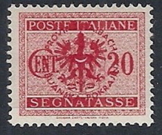 1944 OCCUPAZIONE TEDESCA LUBIANA SEGNATASSE 20 CENT MH * - RR12221 - Occup. Tedesca: Lubiana