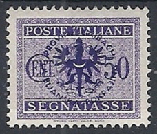 1944 OCCUPAZIONE TEDESCA LUBIANA SEGNATASSE 50 CENT MH * - RR12221 - Deutsche Bes.: Lubiana