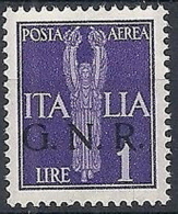 1944 RSI GNR VERONA POSTA AEREA 1 LIRA MNH ** - RSI165-4 - Airmail