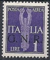 1944 RSI GNR VERONA POSTA AEREA 1 LIRA MNH ** - RSI167-4 - Correo Aéreo