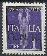 1944 RSI GNR VERONA POSTA AEREA 1 LIRA MNH ** - RSI167-6 - Airmail