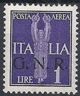 1944 RSI GNR VERONA POSTA AEREA 1 LIRA MNH ** - RSI167-6 - Luftpost