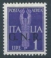 1944 RSI GNR VERONA POSTA AEREA 1 LIRA MNH ** - RSI262 - Luftpost