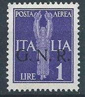 1944 RSI GNR VERONA POSTA AEREA 1 LIRA MNH ** - RSI262-10 - Airmail