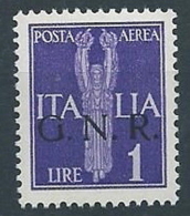 1944 RSI GNR VERONA POSTA AEREA 1 LIRA MNH ** - RSI262-2 - Luftpost