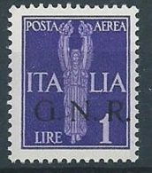 1944 RSI GNR VERONA POSTA AEREA 1 LIRA MNH ** - RSI262-5 - Correo Aéreo
