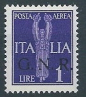 1944 RSI GNR VERONA POSTA AEREA 1 LIRA MNH ** - RSI262-7 - Luftpost