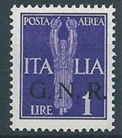 1944 RSI GNR VERONA POSTA AEREA 1 LIRA MNH ** - RSI262-8 - Luftpost