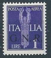 1944 RSI GNR VERONA POSTA AEREA 1 LIRA MNH ** - RSI262-9 - Luftpost