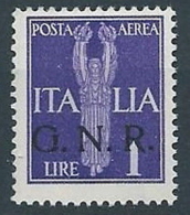 1944 RSI GNR VERONA POSTA AEREA 1 LIRA MNH ** - RSI263-2 - Posta Aerea