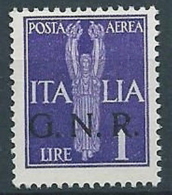 1944 RSI GNR VERONA POSTA AEREA 1 LIRA MNH ** - RSI263-3 - Correo Aéreo