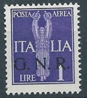 1944 RSI GNR VERONA POSTA AEREA 1 LIRA MNH ** - RSI263-4 - Luchtpost