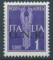 1944 RSI GNR VERONA POSTA AEREA 1 LIRA MNH ** - RSI263-5 - Luchtpost