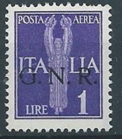 1944 RSI GNR VERONA POSTA AEREA 1 LIRA MNH ** - RSI263-7 - Luchtpost